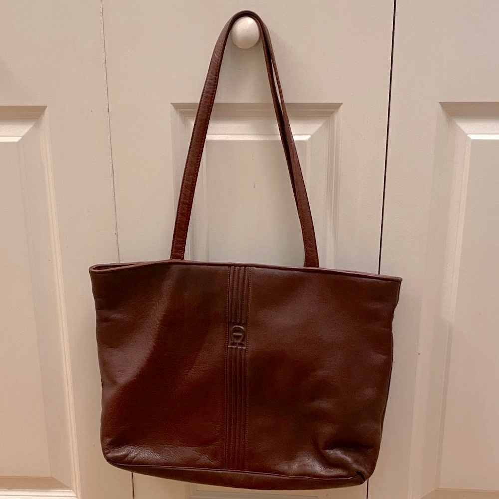 Etienne Aigner Vintage Brown Leather Tote Bag